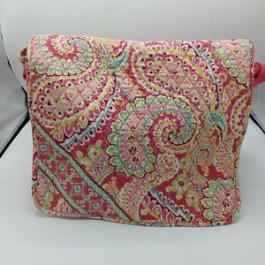 Vera Bradley Capri Melon Retired 2007 Large Messenger Laptop Crossbody Bag Quilt